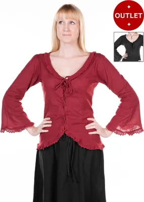 Produktbild von Mittelalterbluse mit Spitze - Grete Farbe: rot, Größe: 3XL
