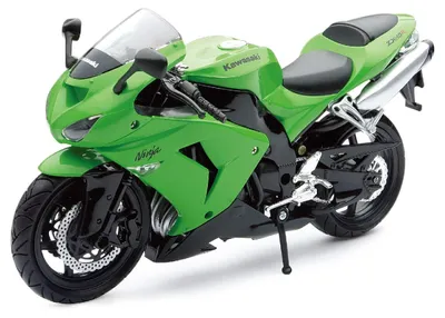 Produktbild von New Ray 42443 A - Kawasaki ZX 10 R / Honda CBR Motorrad, Miniaturfahrzeug, Maßstab 1:12, Grün / Schwarz