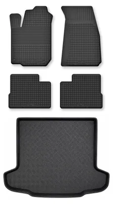 Produktbild von Gummimatten + Kofferraumwanne für Fiat Tipo II 2015- (Limousine) – Schwarz, Semi-Universal, angepasst – Wielganizator Semi-Universal