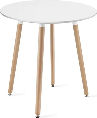 Zdjęcie produktu dla Stół KAMI Okrągły 60cm - biały / naturalne nogi