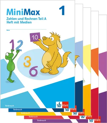 Produktbild von MiniMax 1. Paket Themenhefte mit Medien (5 Hefte: Zahlen und Rechnen A & B, Größen und Sachrechnen, Geometrie, Teste-dich-selbst, Beilage) - Verbrauch Klasse 1