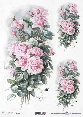 Produktbild von ITD Reispapier Decoupage Bastelpapier Serviettentechnik-R1209 / Rosen