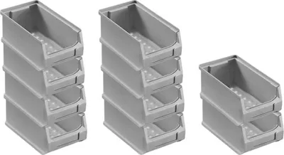 Produktbild von SparSet 10x Graue Sichtlagerbox 2.0 | HxBxT 7,5x10x17,5cm | 0,8 Liter | Sichtlagerbehälter, Sichtlagerkasten, Sichtlagerkastensortiment, Sortierbehälter