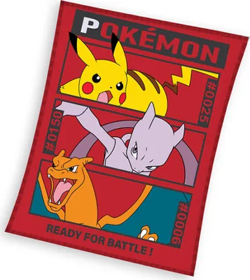Obrázok produktu pre Detská deka Pokémon Pikachu MewToo a Charizard 110x140 cm