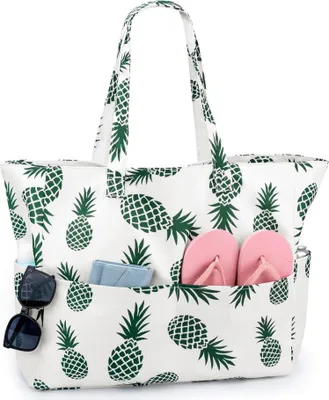 Produktbild von Strandtasche XXL Damen mit Reißverschluss und vielen Taschen