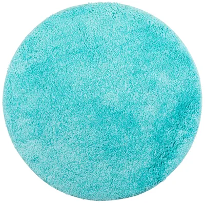 Produktbild von Badematte Ø 60 cm Runde Chenille-Badematte Rutschfest Saugfähig Maschinenwaschbar - Türkis
