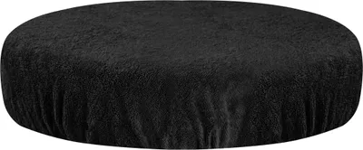 Image de Housse de tabouret en tissu éponge noir