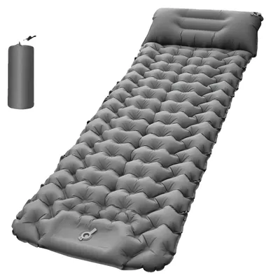 Produktbild von Camping Schlafmatte, ultraleichtes Design, integrierte Fußpumpe, Grau