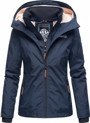 Produktbild von Marikoo Damen Übergangs Outdoor Jacke Windbreaker Regenjacke Erdbeere Navy Gr. 34 - XS