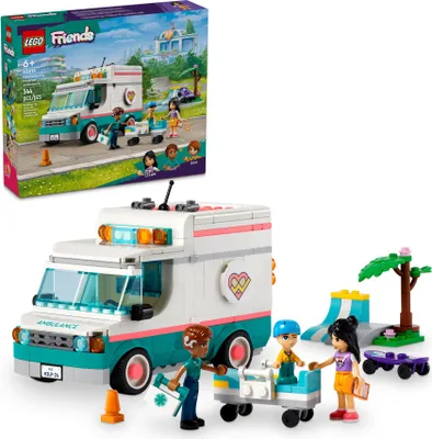 Produktbild von LEGO Friends Heartlake City Rettungswagen Spielzeug, Arzt-Set mit Krankenwagen-Spielzeug und 3 Figuren, Geschenk für Mädchen und Jungen ab 6 Jahren, fördert die sozial-emotionale Entwicklung 42613
