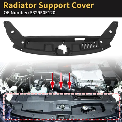 Produktbild von Kühlerabdeckung für Toyota Highlander 2020-2023 Frontale Obere Kühlergrillabdeckung Teilenummer 532950E120 ABS Schwarz