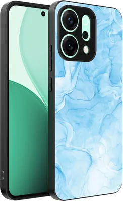 Produktbild von Geeignet für Oppo Reno 14 Telefon Fall mit Marmor-Druck - TPU zurück Abdeckung Fall Marmor-Design - Hellblau - Smartphonica