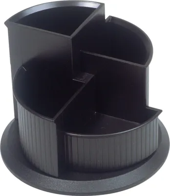 Multikoker schwarz, 4 Fächer, drehbar, Kunststoff