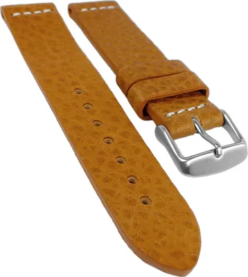 Produktbild von Eichmüller | Uhrenarmband Leder genarbt weich hellbraun Dornschließe, Stegbreite:22mm, Schließe:Silbern
