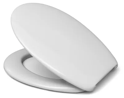 Produktbild von BADfabrik24 WC-Sitz Edelstahlscharnie weiß mit Deckel duroplast