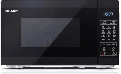 Produktbild von SHARP YC-MG02E-B 2-in-1 Mikrowelle (20 L, 800 W MW, 1000 W Grill, 11 Leistungsstufen), (8 Automatikprogramme, 25,5 cm Glasdrehteller, Timer), Schwarz