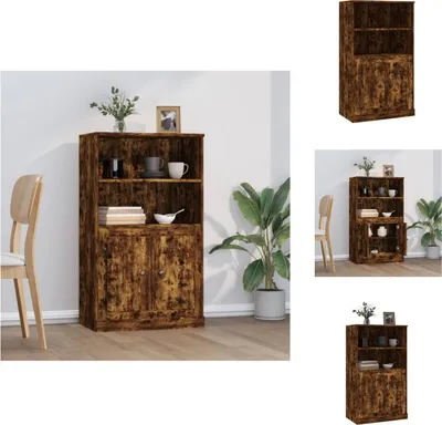 Obrázok produktu pre vidaXL Highboard smoke oak 60x35,5x103,5 cm materiál na báze dreva - Príborníky