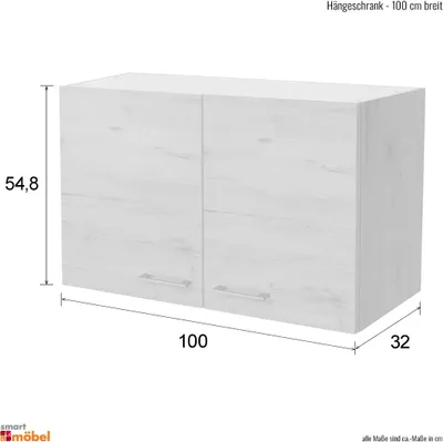 Flex-Well LUCCA Küchen-Hängeschrank, 2-türig, 100x54x32cm