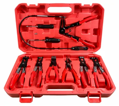 Immagine prodotto di Set pinza fascette auto, stringitubo per riparazione auto, kit pinze per fascette e morsetti impianti auto 9 pezzi Gebo Tools