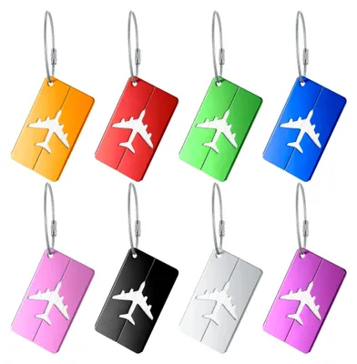 Produktbild von 8 Stück Gepäckanhänger mit Adressschild aus Metall, wasserdicht für Koffer und Taschen