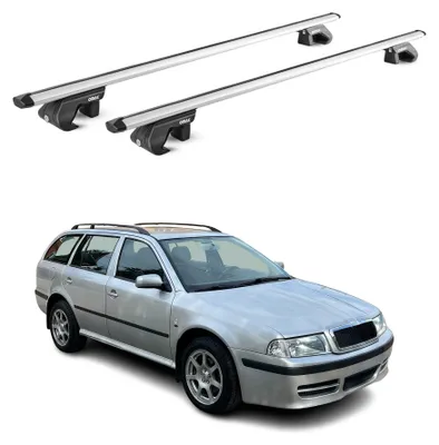 Zdjęcie produktu dla Bagażnik dachowy podstawowy do Skoda Octavia Kombi 1998-2020 90 kg aluminium srebrny 2x ABE, Obraz wygenerowany przez AI