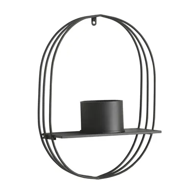 Produktbild von Pflanzregal ’Vestby’ mit einem Topf Metall 56 x 39 x 15 cm Schwarz