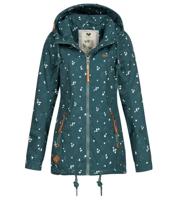 Produktbild von ragwear Zuzka Flower Damen Übergangs-Jacke aus wasser- und windabweisendem Material Outdoor-Jacke 2211-60021 2020 Türkis, Größe:XS/34