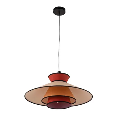 Produktbild von LIMONA Pendelleuchte E27, mehrfarbige Textillampe mit 3-lagigem Schirm Ø50 cm