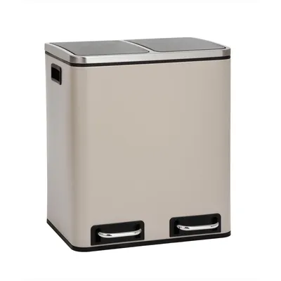 Image de SVITA TM2X15 Poubelle 30L Système de tri des déchets Poubelle avec compartiments Taupe
