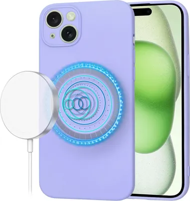 Produktbild von Techsuit Soft Flex Silikon Back Cover Hülle mit MagSafe für Apple iPhone 15 Plus - Hell lila