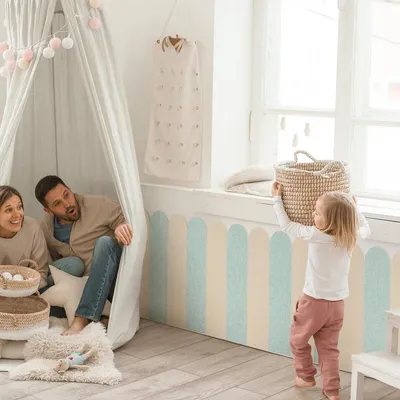 3D-Wandpaneele 6 Stück - Selbstklebende Wandverkleidung für Schlafzimmer und Kinderzimmer - Stoßdämpfender XPE-Schaum (56 x