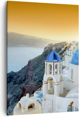 Produktbild von Bild auf Leinwand - Leinwandbild - Einteilig - Santorini Griechenland Urlaub Insel - 50x70cm - Wand Bild - Wandbilder - Leinwanddruck - Wanddekoration - Leinwand bilder - Wandbild - PA50x70-2529