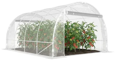 Produktbild von Polytunnel-Gew?chshaus, begehbares Gew?chshaus mit verzinktem Stahlrahmen und UV-best?ndiger PE-Abdeckung, transparent