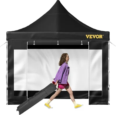 Produktbild von Pavillon Faltpavillon 3x3m Faltpavillon 240g PVC-beschichtetes Polyester Pop-Up-Pavillon 1,95-2,13m Einstellbar Partyzelt Gartenzelt Strandzelt für