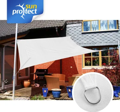 Produktbild von sunprotect 83232 Professional Sonnensegel, 3 x 3 m, Quadrat, wind- & wasserdurchlässig, weiß