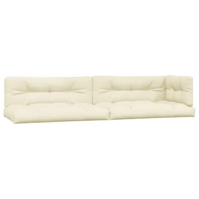 Image de Coussin pour palette 5 pcs. tissu crème