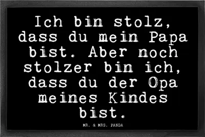 Produktbild von Mr. & Mrs. Panda Gummimatte Ich bin stolz, dass... 40 x 60 cm - Schwarz - Geschenk, Geburt, Glizer Spruch Sprüche Weisheiten Zitate Lustig Weisheit Worte, Bodenvorleger