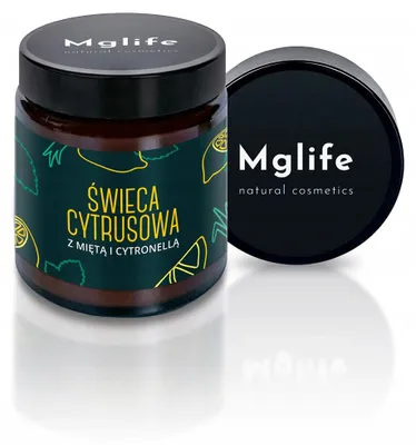 Obrázek produktu pro Mglife Vonná svíčka Citrus s mátou a citronellou řepková 120ml
