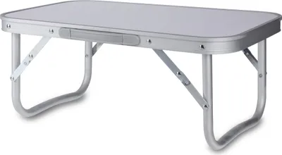 Produktbild von Mini Campingtisch weiß klappbar - 56 x 34 cm - Aluminium Klapptisch niedrig - Alu Garten Picknick Angler Tisch klein tragbar