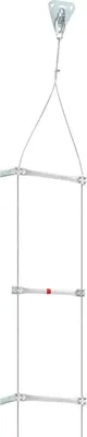Produktbild von Rettungsleiter/Feuerleiter - Aufhängbare Seilleiter - Länge 10 m - Tragkraft 200 kg - Sprossenabstand 40 cm - Sprossenbreite 30 cm - Gewicht 5,03 kg