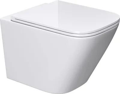 Immagine prodotto di doporro WC Sospeso Sanitari Sospesi Filomuro in Vetroceramica Bianco 52x36x36 cm con Copriwc Soft Close Chiusura Ammortizzata e Sciacquone Profondo WC Design Moderno Senza Bordi Aachen112