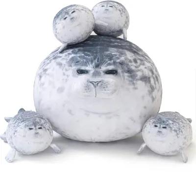 Produktbild von Robben Kuscheltier Set 50 cm – Mama Robbe mit 4 Baby Robben Plüschtier