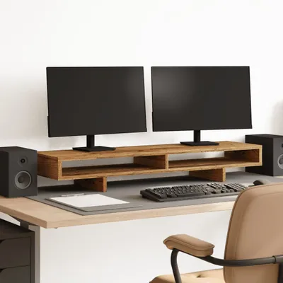 Produktbild von Monitorständer Altholz-Optik 100x27x15 cm Holzwerkstoff 854758