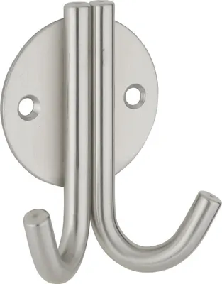 Image de Patère double crochets, inox, H.80mm, satin - THIRARD