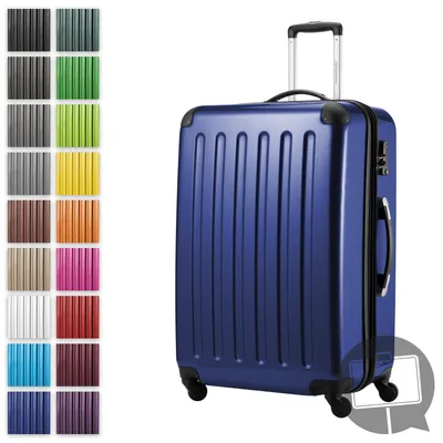 Zdjęcie produktu dla Alex - Duża walizka na kółkach do bagażu rejestrowanego z wysuwanym wózkiem walizka podróżna XL 75 cm, 119 L, 4 kółka, błyszcząca, ciemnoniebieska