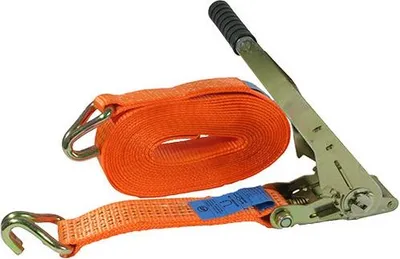 Produktbild von MMXX Zurrgurt 2tlg.8 m lang,50 mm breit,blau, 5000 daN,i.d.Umreif.,Spitzhaken,Langhebelratsche