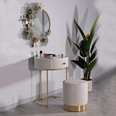 Immagine prodotto di Mbale - Toeletta, 52x52x70h cm Bianco Crema, un Cassetto