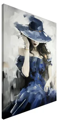 Zdjęcie produktu dla STYLER Obraz na ścianę 70x100 cm na płótnie Canvas dekoracja ścienna do salonu sypialni biura ręcznie malowane elementy nowoczesny styl Emma