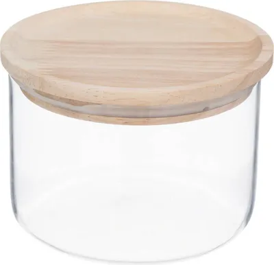 Produktbild von Glas "hermet" 0,3l mit hermetischem deckel aus gummibaumholz - 5 five simply smart