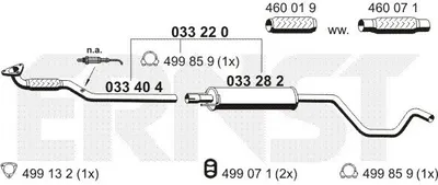 Produktbild von ERNST 033220 Mittelschalldämpfer Schalldämpfer für OPEL Meriva A (X03)